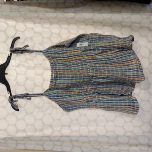 Old navy multi plaid tie shoulder tank